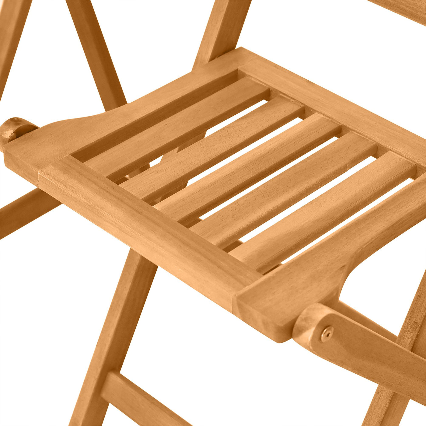 Outsunny 3-Piece Patio Bistro Set, Folding Acacia Wood Bistro, Set Outdoor Square Table Two Chair, Slatted Finish, Teak, Natural