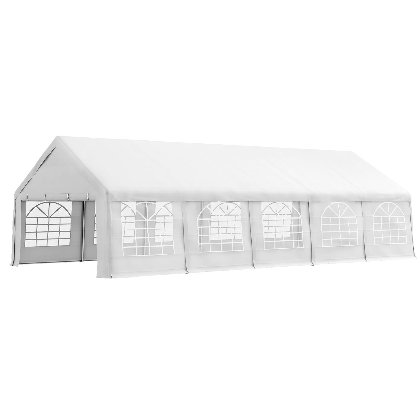 Outsunny Heavy Duty Carport Canopy 32x16ft Party/Wedding Tent White with Removable Sidewalls Outdoor
