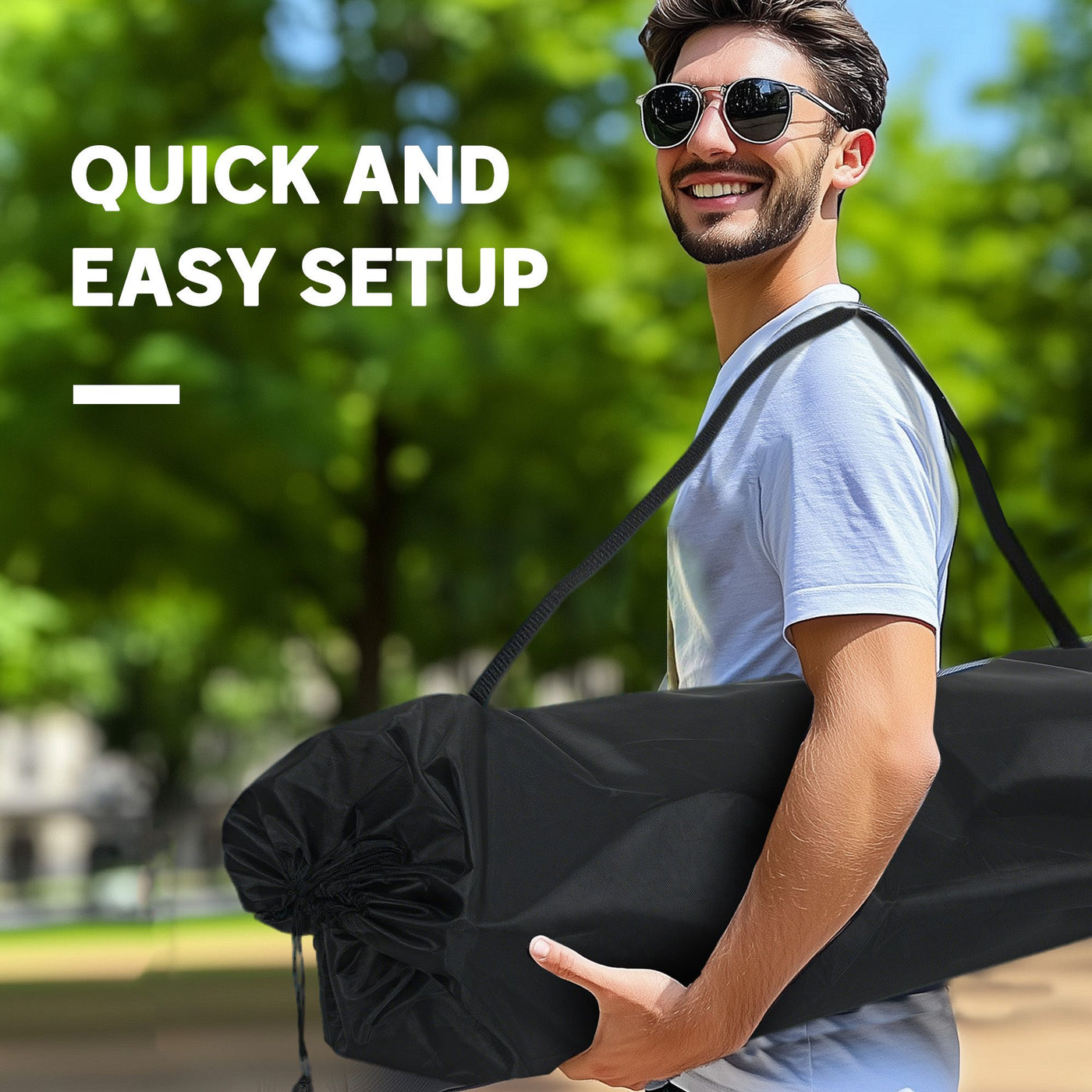Outsunny Padded Folding Camp Chair for Adults, Double Camping Chairwith Armrests, Cup Holders, Carry Bag for Outdoor, Green