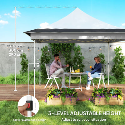 Outsunny 12' x 12' Canopy Tent with Mesh Netting, UPF50+ Pop Up Tent with Carry Bag for Garden, Patio, Light Gray