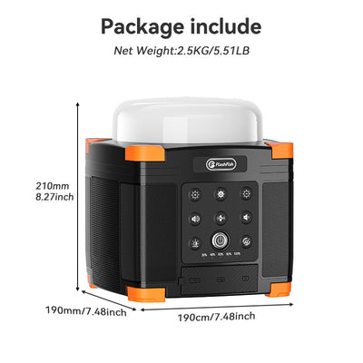 Flashfish FL9-A Multi-function Bluetooth Speaker | 56Wh Power Bank | Camping Light, 360° Surround Sound, USB-C, Bluetooth 5.0, 3-in-1 Power/Speaker/Home, Party, Outdoor Lighting
