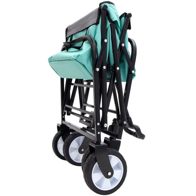 Minimeetall Multi-use Bag,Collapsible Foldable Wagon Cart Beach Wagon Heavy Duty Utility Cart Utility Wagon Grocery Cart for for Camping 3pcs plastic Liner bag /Cover , green