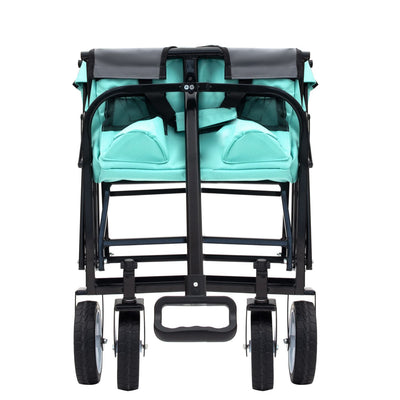 Minimeetall Multi-use Bag,Collapsible Foldable Wagon Cart Beach Wagon Heavy Duty Utility Cart Utility Wagon Grocery Cart for for Camping 3pcs plastic Liner bag /Cover , green