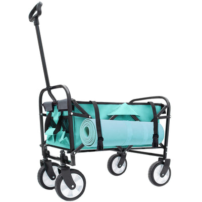 Minimeetall Multi-use Bag,Collapsible Foldable Wagon Cart Beach Wagon Heavy Duty Utility Cart Utility Wagon Grocery Cart for for Camping 3pcs plastic Liner bag /Cover , green