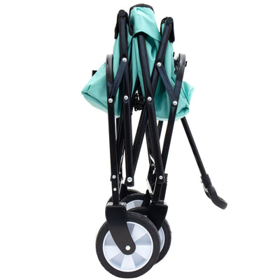 Minimeetall Multi-use Bag,Collapsible Foldable Wagon Cart Beach Wagon Heavy Duty Utility Cart Utility Wagon Grocery Cart for for Camping 3pcs plastic Liner bag /Cover , green