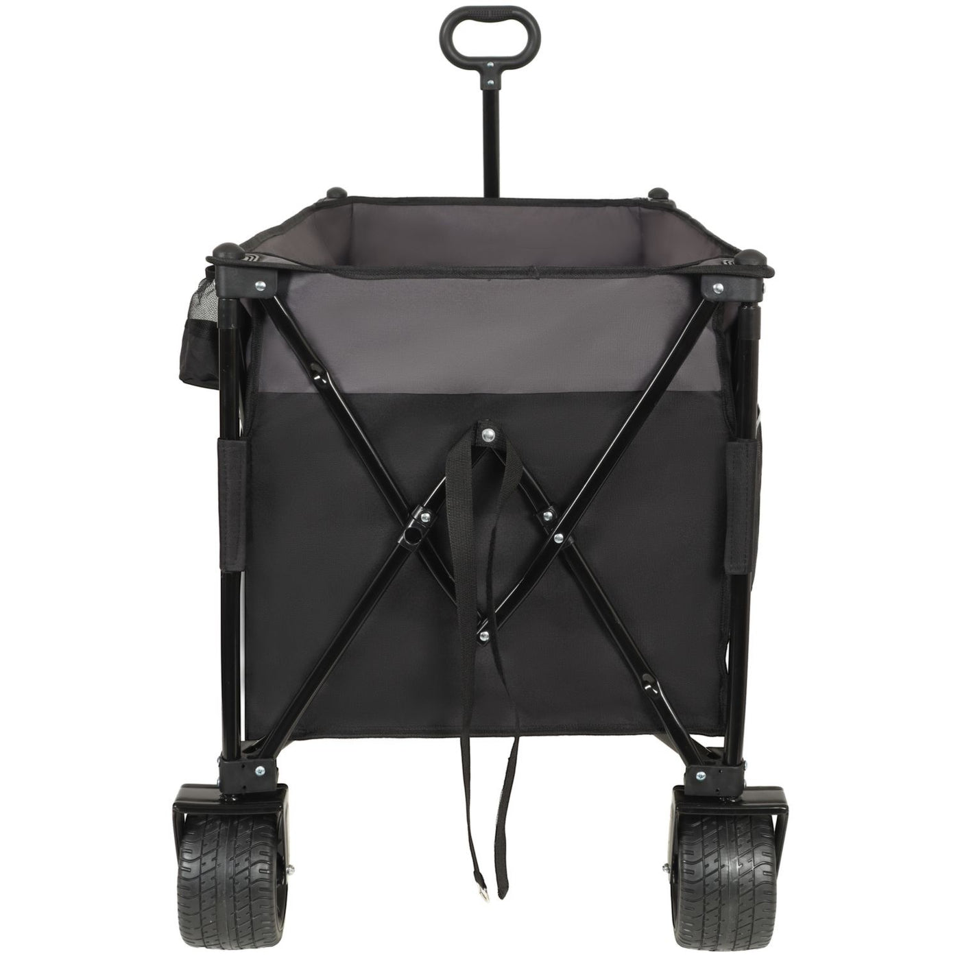 Extra Large 300L Tall Heavy-Duty Folding Wagon Cart with 480lbs Capacity – All-Terrain Wheels, Side Pockets, Brakes & Drink Holders for Camping, Beach, Sports, Gardening, Black- Gray