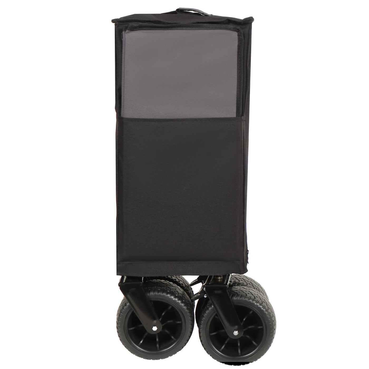 Extra Large 300L Tall Heavy-Duty Folding Wagon Cart with 480lbs Capacity – All-Terrain Wheels, Side Pockets, Brakes & Drink Holders for Camping, Beach, Sports, Gardening, Black- Gray
