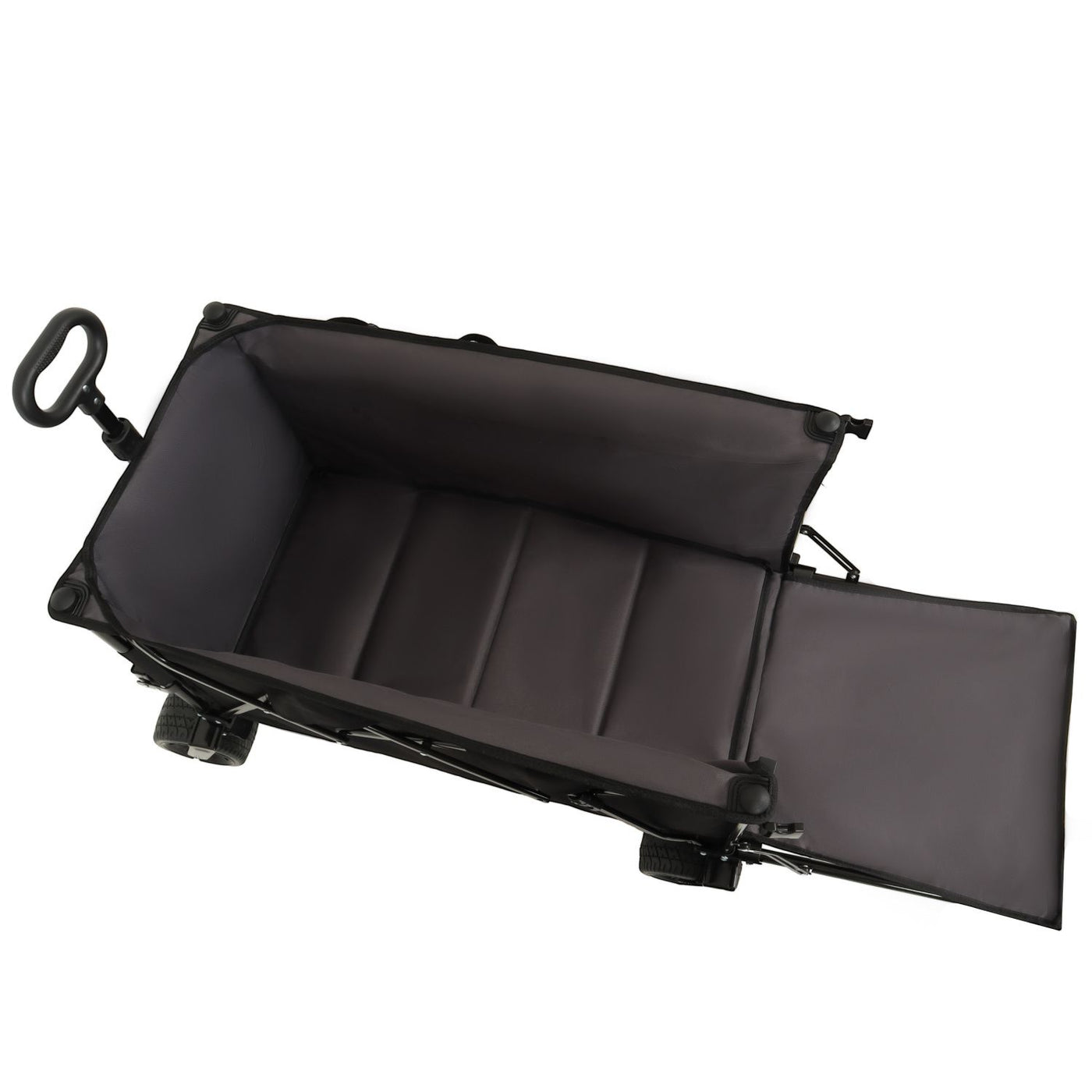 Foldable Wagon with Extended Tailgate, Extra Long Extender Wagon Cart,Beach Wagon Cart Heavy Duty 480LBS with Large All-Terrain Beach Wheels, Black- Gray