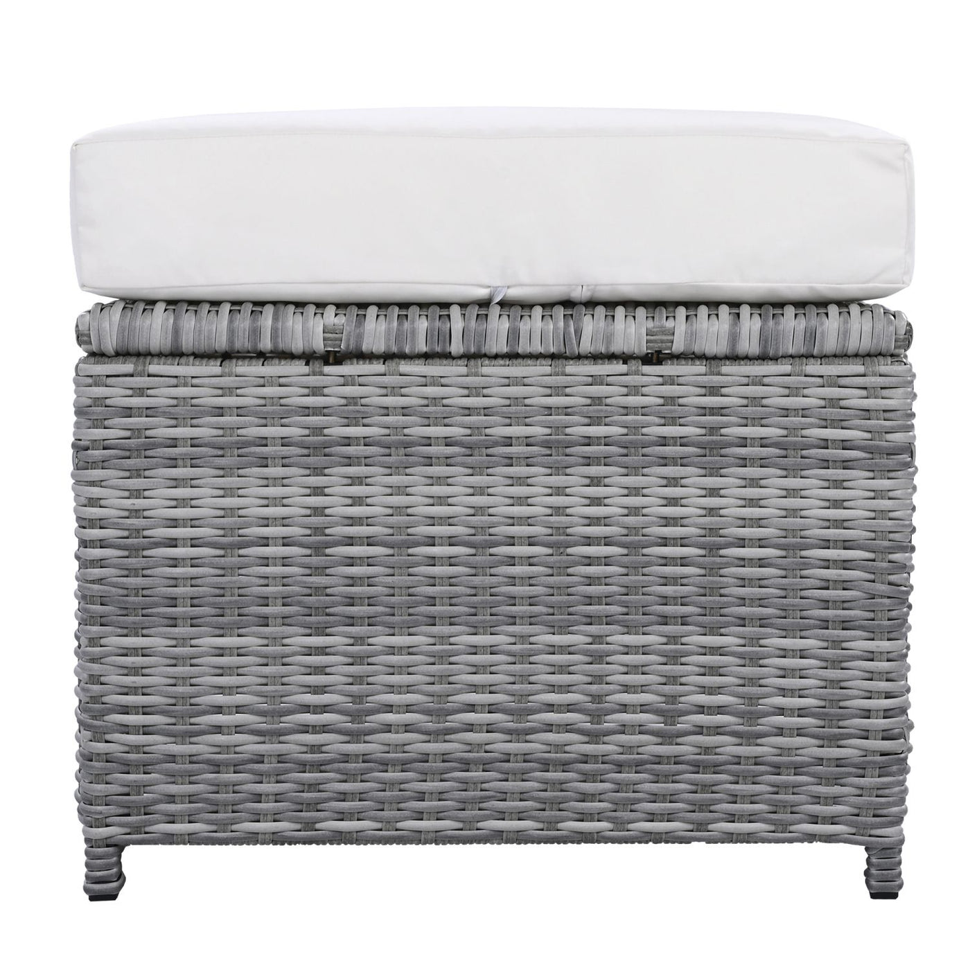 Outdoor Furniture Set Patio Rattan Furniture Set with an Adjustable Table, Recliners with Extendable Side Tables, and Two Ottomans For Patio, Lawn, Backyard, Pool, Beige