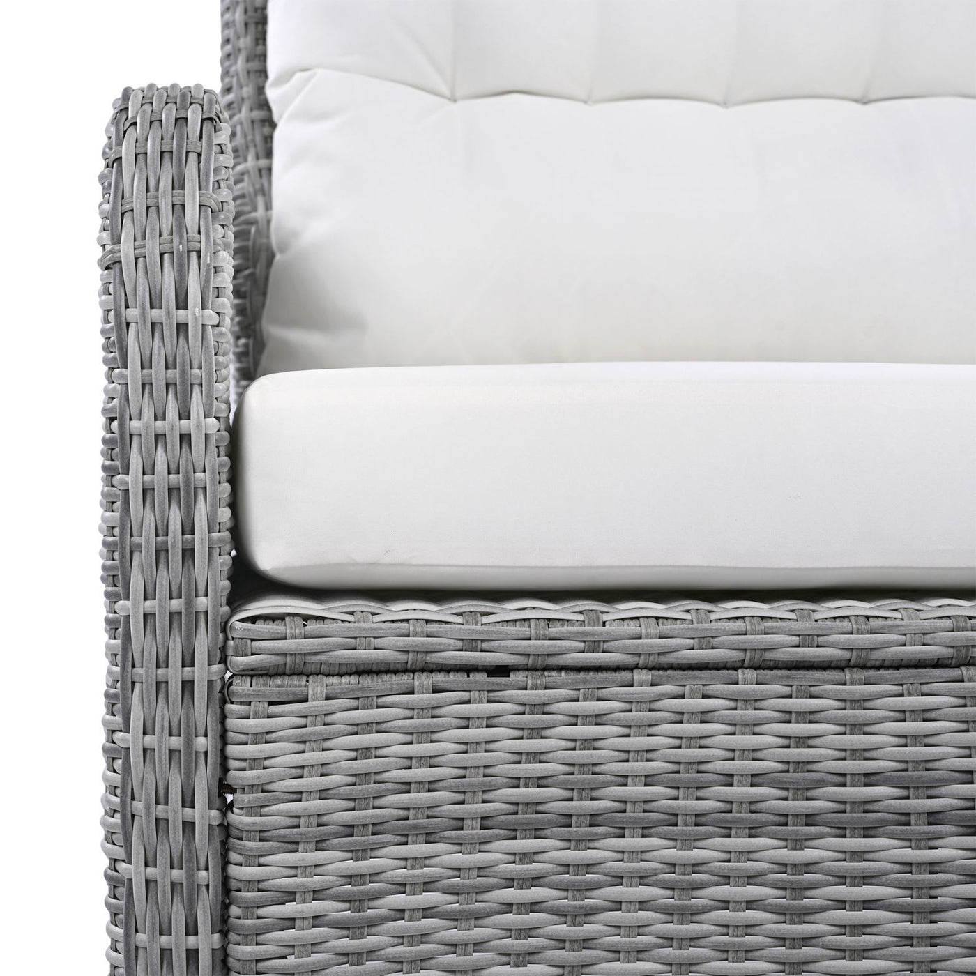 Outdoor Furniture Set Patio Rattan Furniture Set with an Adjustable Table, Recliners with Extendable Side Tables, and Two Ottomans For Patio, Lawn, Backyard, Pool, Beige
