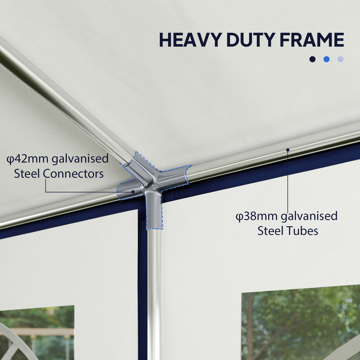 Outsunny 16.5' x 33' Large Party Tent, Heavy Duty Outdoor Canopy Tent with Removable Sidewalls, 10 Windows, Blue