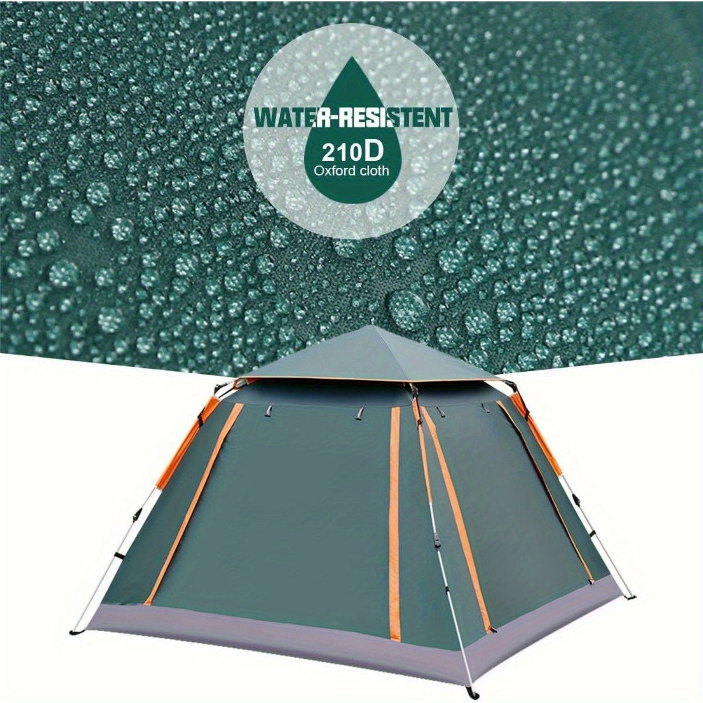 Muti-Person Outdoor Automatic Quick Opening Camping Tent with Mesh Windows. Made of Oxford Fabric, Comes with Portable Bag & Moisture - Proof Mat. Ideal for Family Camping, Fishing, Hunting