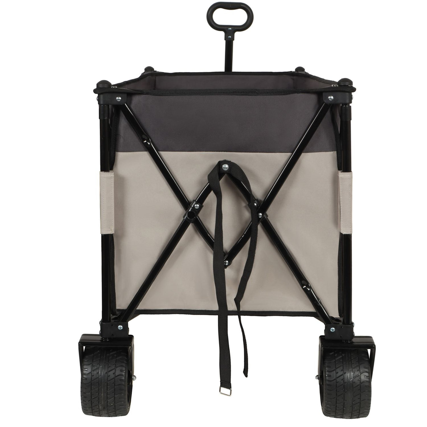 Extra large 300L Tall Heavy-Duty Folding Wagon Cart with 480lbs Capacity – All-Terrain Wheels, Side Pockets, Brakes & Drink Holders for Camping, Beach, Sports, Gardening, khaki- Gray