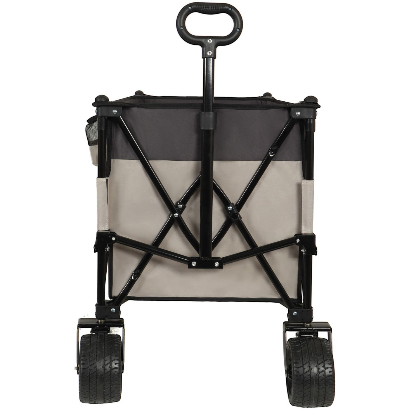 Extra large 300L Tall Heavy-Duty Folding Wagon Cart with 480lbs Capacity – All-Terrain Wheels, Side Pockets, Brakes & Drink Holders for Camping, Beach, Sports, Gardening, khaki- Gray