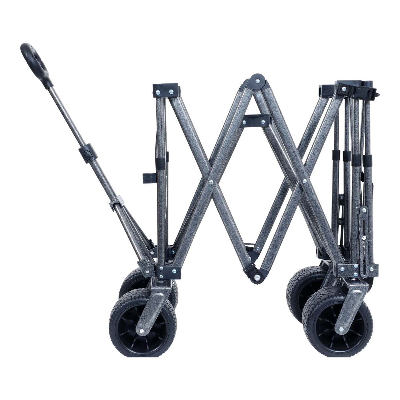 Collapsible Folding Wagon 300L,49" Extra Long Collapsible Wagon with Tailgate, All-Terrain 7"x 4" Big Wheels,Beach Wagon Cart Heavy Duty 400LBS Foldable Foldable Beach Wagon for Garden Sports Camping