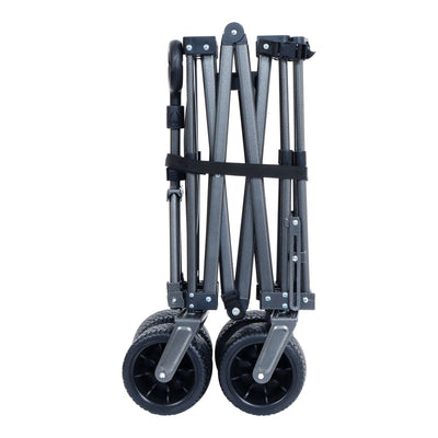 Collapsible Folding Wagon 300L,49" Extra Long Collapsible Wagon with Tailgate, All-Terrain 7"x 4" Big Wheels,Beach Wagon Cart Heavy Duty 400LBS Foldable Foldable Beach Wagon for Garden Sports Camping