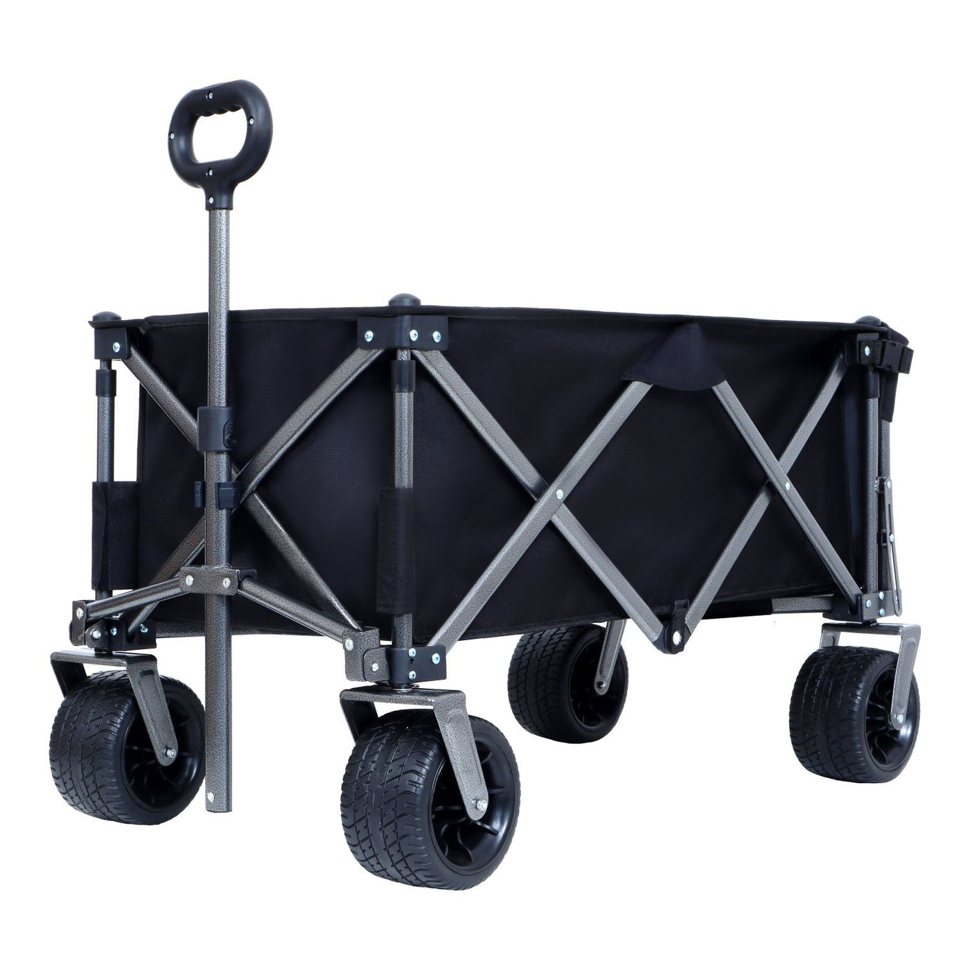 Collapsible Folding Wagon 300L,49" Extra Long Collapsible Wagon with Tailgate, All-Terrain 7"x 4" Big Wheels,Beach Wagon Cart Heavy Duty 400LBS Foldable Foldable Beach Wagon for Garden Sports Camping