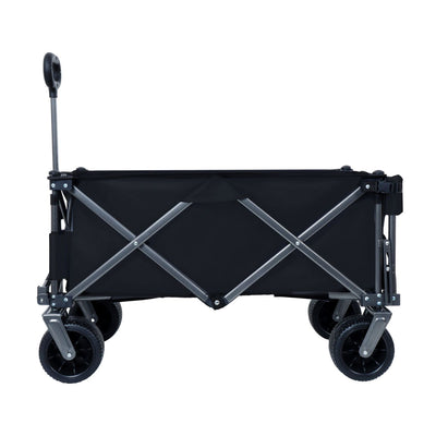 Collapsible Folding Wagon 300L,49" Extra Long Collapsible Wagon with Tailgate, All-Terrain 7"x 4" Big Wheels,Beach Wagon Cart Heavy Duty 400LBS Foldable Foldable Beach Wagon for Garden Sports Camping