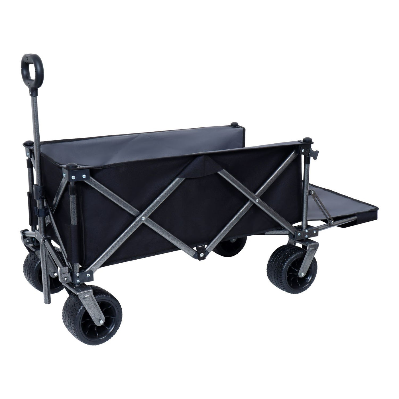 Collapsible Folding Wagon 300L,49" Extra Long Collapsible Wagon with Tailgate, All-Terrain 7"x 4" Big Wheels,Beach Wagon Cart Heavy Duty 400LBS Foldable Foldable Beach Wagon for Garden Sports Camping