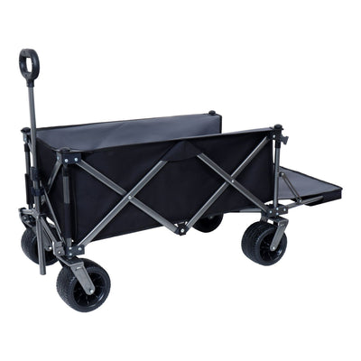 Collapsible Folding Wagon 300L,49" Extra Long Collapsible Wagon with Tailgate, All-Terrain 7"x 4" Big Wheels,Beach Wagon Cart Heavy Duty 400LBS Foldable Foldable Beach Wagon for Garden Sports Camping