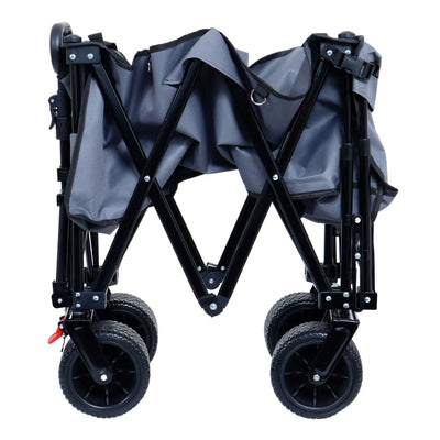 Foldable Wagon with Extended Tailgate, Extra Long Extender Wagon Cart,Beach Wagon Cart Heavy Duty 400LBS with Large All-Terrain Beach Wheels