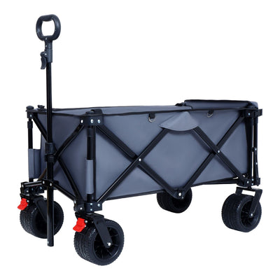 Foldable Wagon with Extended Tailgate, Extra Long Extender Wagon Cart,Beach Wagon Cart Heavy Duty 400LBS with Large All-Terrain Beach Wheels