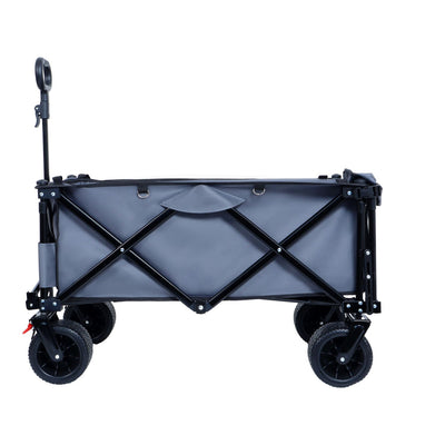 Foldable Wagon with Extended Tailgate, Extra Long Extender Wagon Cart,Beach Wagon Cart Heavy Duty 400LBS with Large All-Terrain Beach Wheels