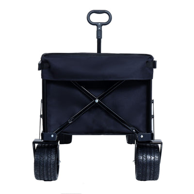 Foldable Wagon with Extended Tailgate, Extra Long Extender Wagon Cart,Beach Wagon Cart Heavy Duty 400LBS with Large All-Terrain Beach Wheels