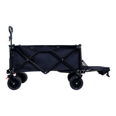 Foldable Wagon with Extended Tailgate, Extra Long Extender Wagon Cart,Beach Wagon Cart Heavy Duty 400LBS with Large All-Terrain Beach Wheels