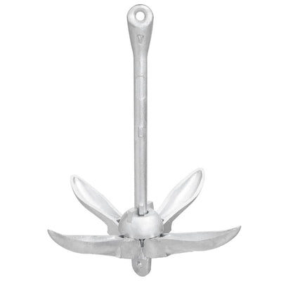 Folding Anchor Silver 5.5 lb Malleable Iron