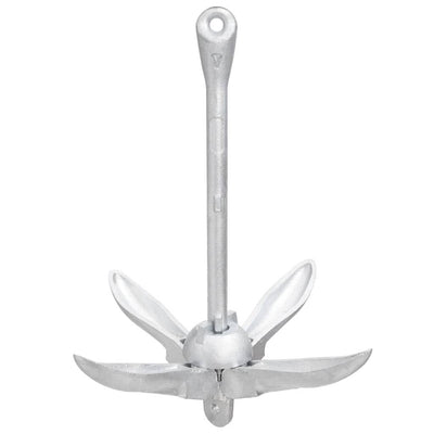 Folding Anchor Silver 3.3 lb Malleable Iron