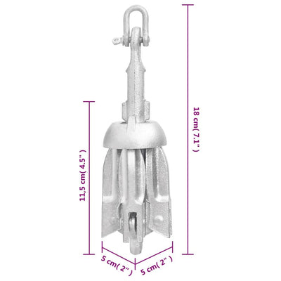 Folding Anchor with Rope Silver 1.5 lb Hot Dip Galvanized Cast Iron