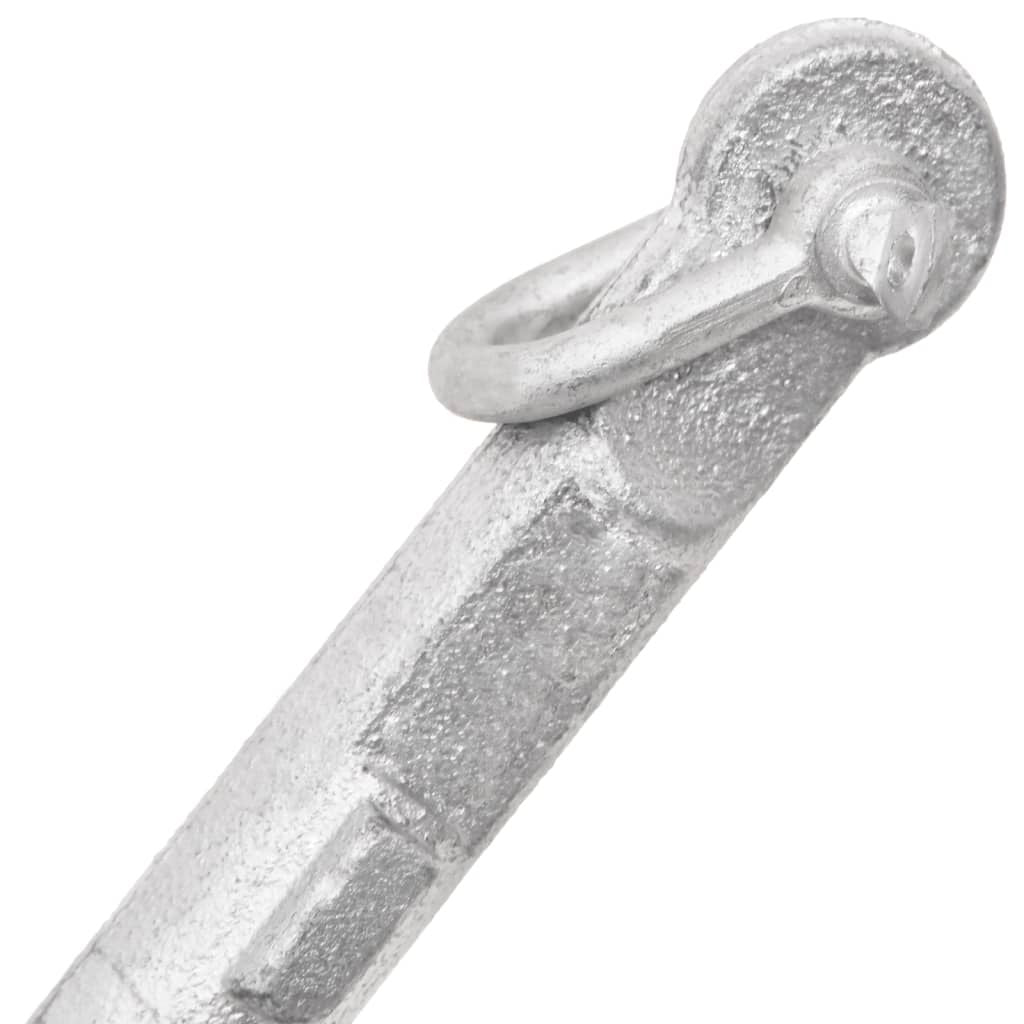 Folding Anchor with Rope Silver 1.5 lb Hot Dip Galvanized Cast Iron