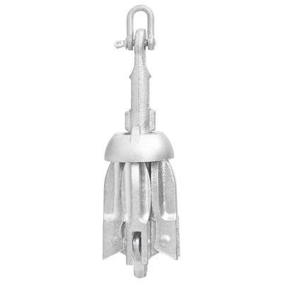 Folding Anchor with Rope Silver 1.5 lb Hot Dip Galvanized Cast Iron