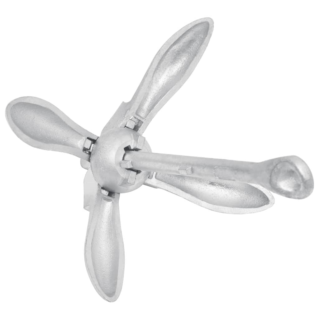 Folding Anchor Silver 17.6 lb Hot Dip Galvanized Cast Iron