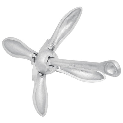 Folding Anchor Silver 17.6 lb Hot Dip Galvanized Cast Iron