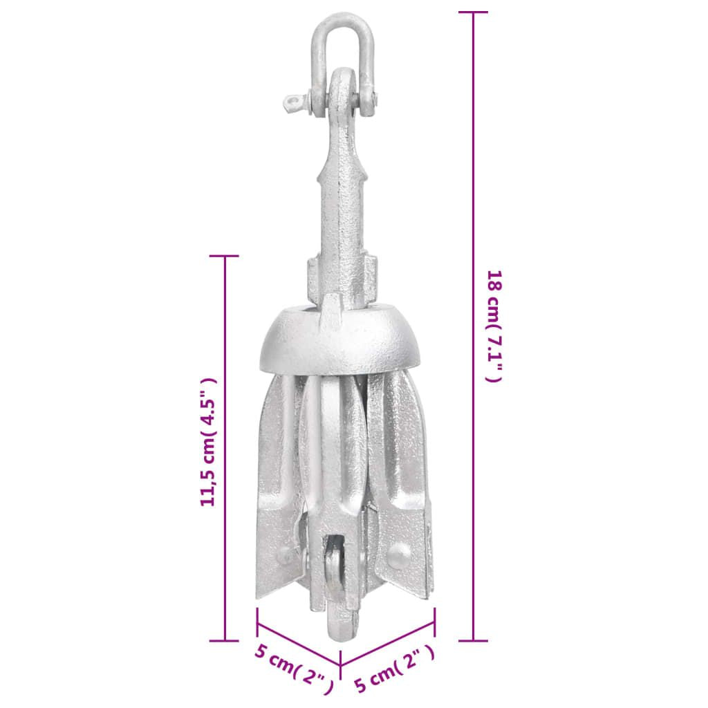 Folding Anchor Silver 1.5 lb Hot Dip Galvanized Cast Iron