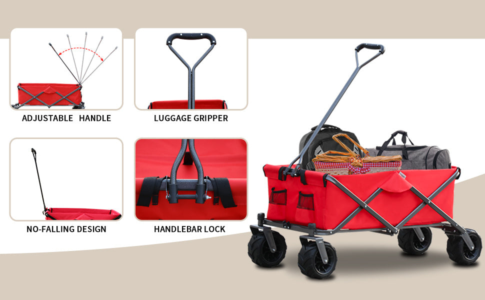 Utility Park Garden Cart Tool Customized Color Folding Camping Trolley Outdoor Picnic Beach Wagon