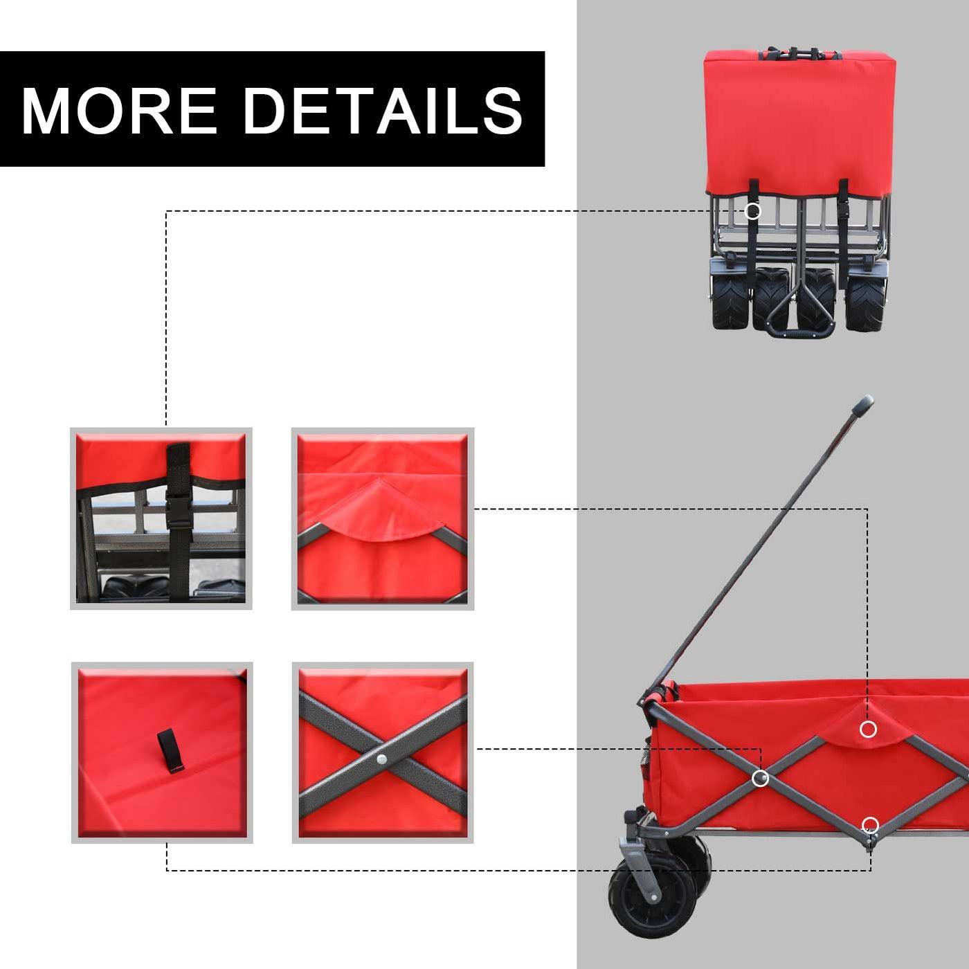 Utility Park Garden Cart Tool Customized Color Folding Camping Trolley Outdoor Picnic Beach Wagon