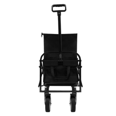 Collapsible Foldable Wagon Cart Beach Wagon Heavy Duty Utility Cart Utility Wagon Grocery Cart for for Camping Shopping Sports Gardeing Fishing Supports 225lbs ,All-Terrain Wheels black
