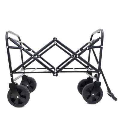 Collapsible Foldable Wagon Cart Beach Wagon Heavy Duty Utility Cart Utility Wagon Grocery Cart for for Camping Shopping Sports Gardeing Fishing Supports 225lbs All-Terrain Wheels cream