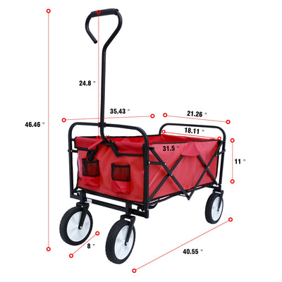 Outdoor Folding Wagon Garden ;  Large Capacity Folding Wagon Garden Shopping Beach Cart ; Heavy Duty Foldable Cart;  for Outdoor Activities;  Beaches;  Parks;  Camping