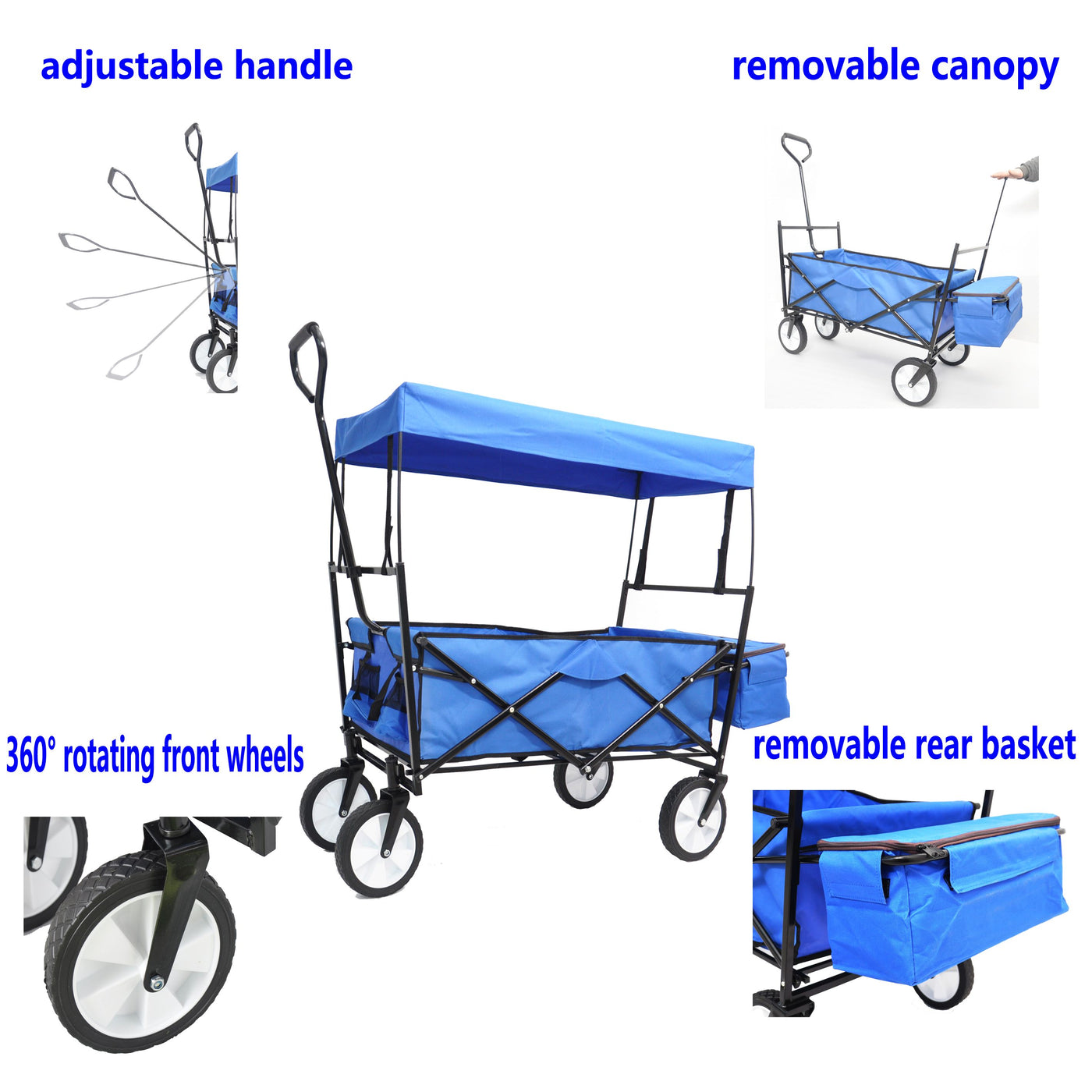 Folding wagon Garden Shopping Beach Cart