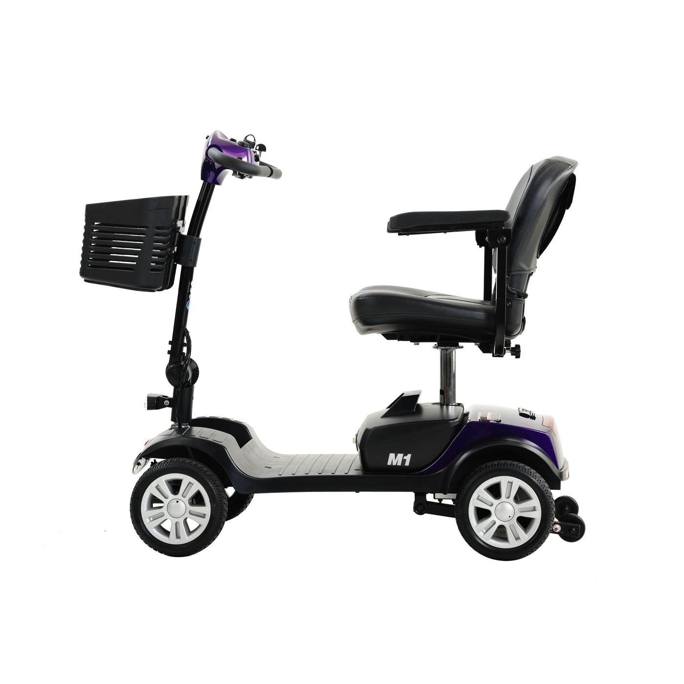 Four wheels Compact Travel Mobility Scooter with 300W Motor for Adult-300lbs, Dark Purple