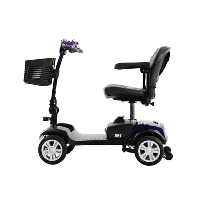 Four wheels Compact Travel Mobility Scooter with 300W Motor for Adult-300lbs, Dark Purple