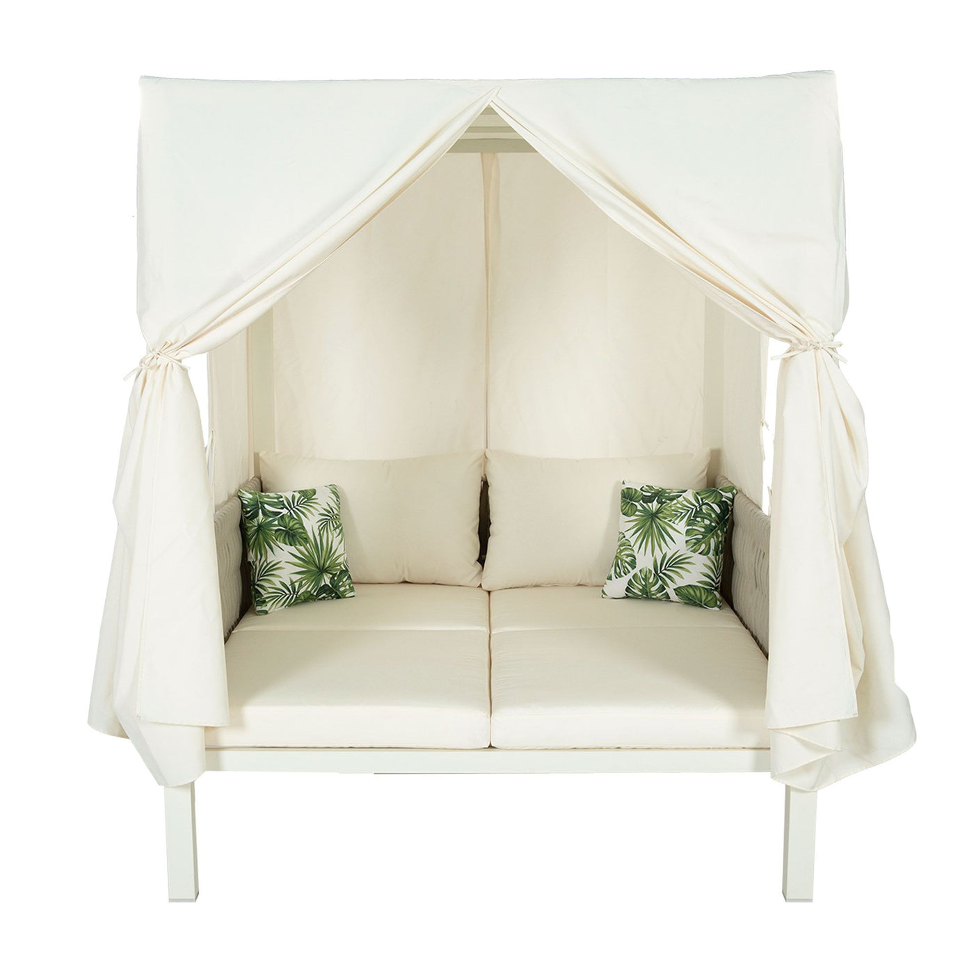 U_Style Outdoor Patio Sunbed with Curtains, High Comfort, Suitable for Multiple Scenarios