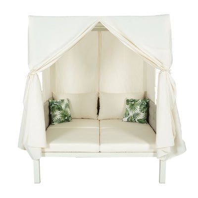U_Style Outdoor Patio Sunbed with Curtains, High Comfort, Suitable for Multiple Scenarios