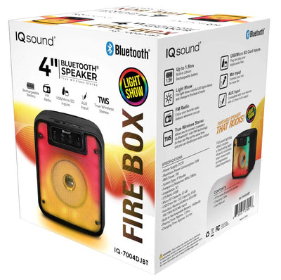 IQ Sound 4" Bluetooth Speaker Fire Box