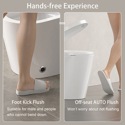 ST-GP-01 Smart Toilet with Heated Bidet Seat, Portable toilet with bidet built in AUTO Open&Close, AUTO Dual Flush,Bidet toilet with Dryer and Warm Water,Tankless Toilet in 1.28GPF,White