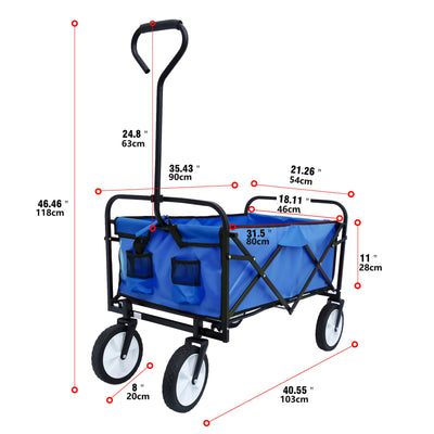 Outdoor Folding Wagon Garden ;  Large Capacity Folding Wagon Garden Shopping Beach Cart ; Heavy Duty Foldable Cart;  for Outdoor Activities;  Beaches;  Parks;  Camping